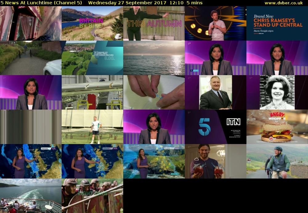 5 News At Lunchtime (Channel 5) Wednesday 27 September 2017 12:10 - 12:15