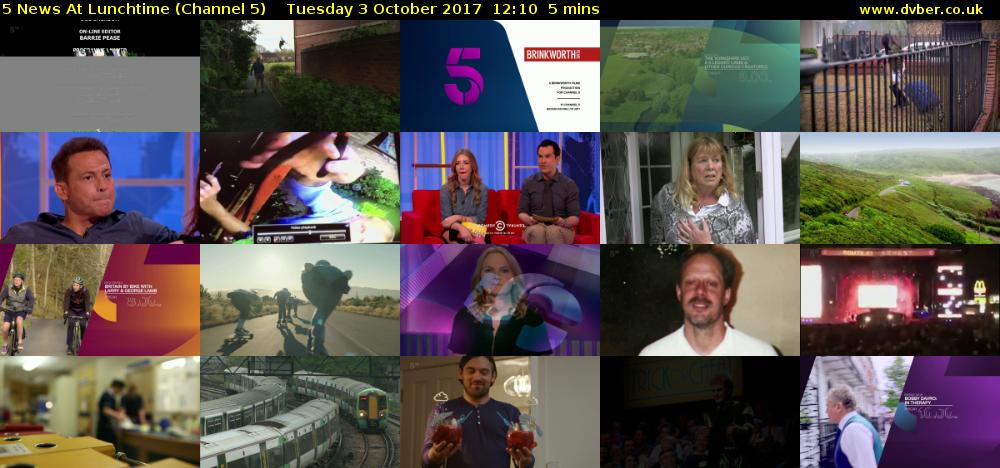 5 News At Lunchtime (Channel 5) Tuesday 3 October 2017 12:10 - 12:15