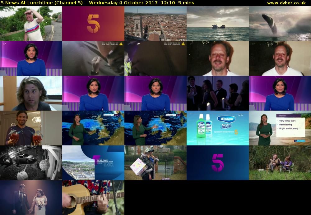 5 News At Lunchtime (Channel 5) Wednesday 4 October 2017 12:10 - 12:15