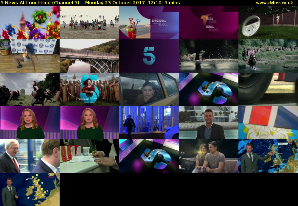 5 News At Lunchtime (Channel 5) Monday 23 October 2017 12:10 - 12:15