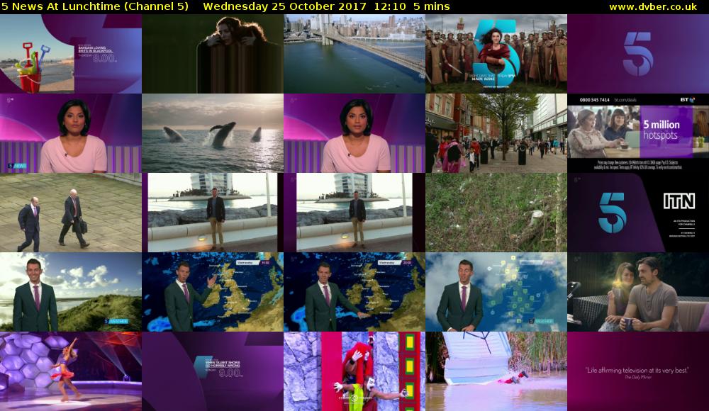 5 News At Lunchtime (Channel 5) Wednesday 25 October 2017 12:10 - 12:15