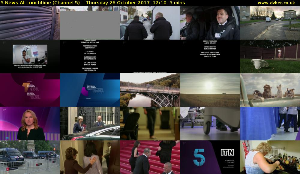 5 News At Lunchtime (Channel 5) Thursday 26 October 2017 12:10 - 12:15