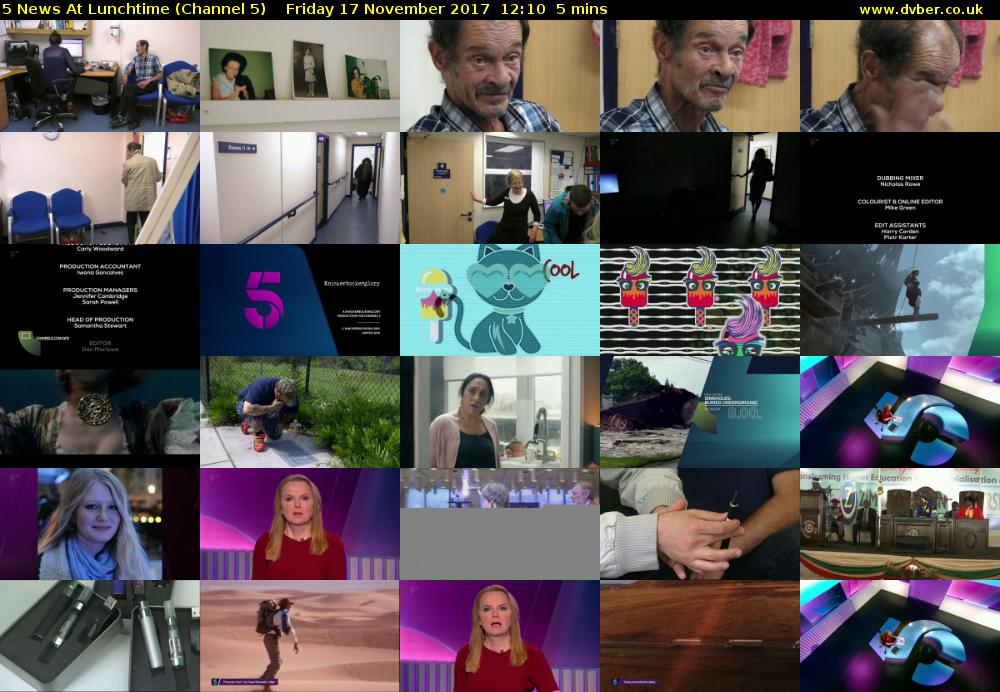 5 News At Lunchtime (Channel 5) Friday 17 November 2017 12:10 - 12:15