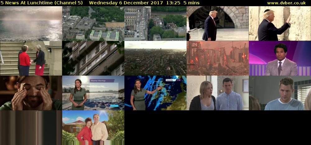 5 News At Lunchtime (Channel 5) Wednesday 6 December 2017 13:25 - 13:30