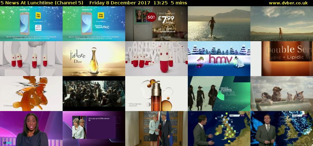 5 News At Lunchtime (Channel 5) Friday 8 December 2017 13:25 - 13:30