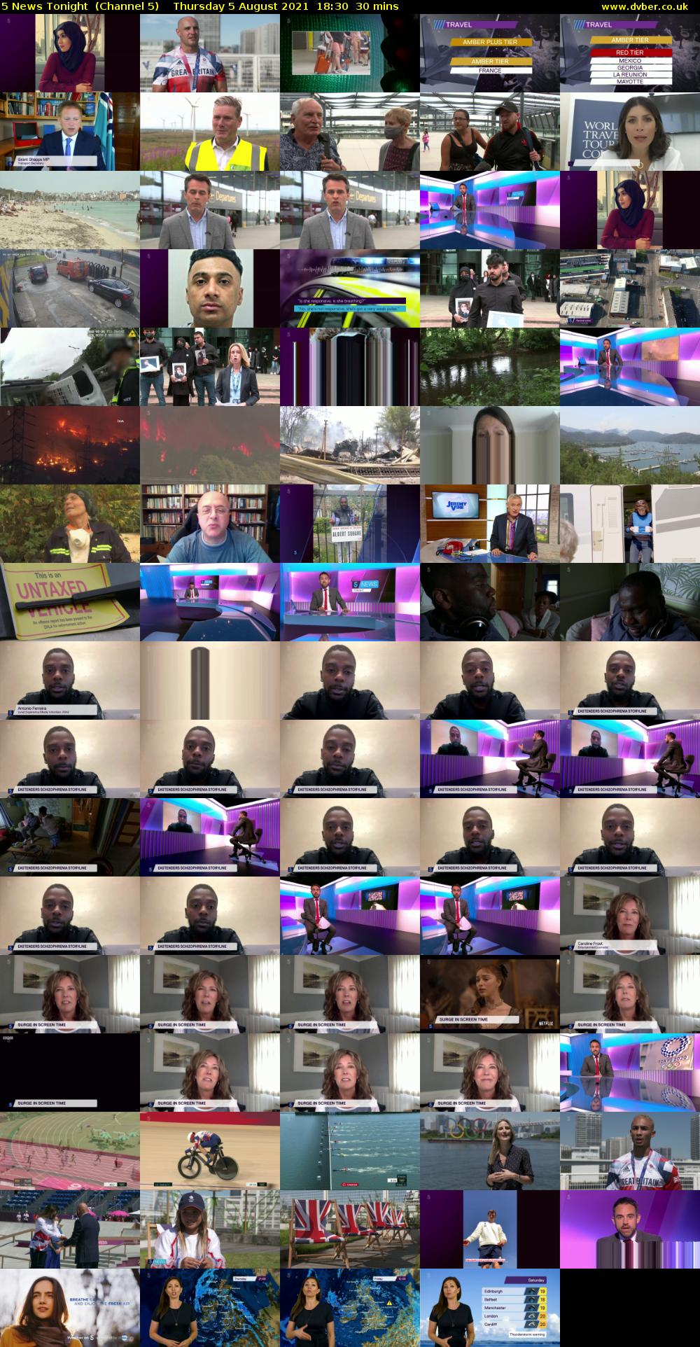 5 News Tonight  (Channel 5) Thursday 5 August 2021 18:30 - 19:00
