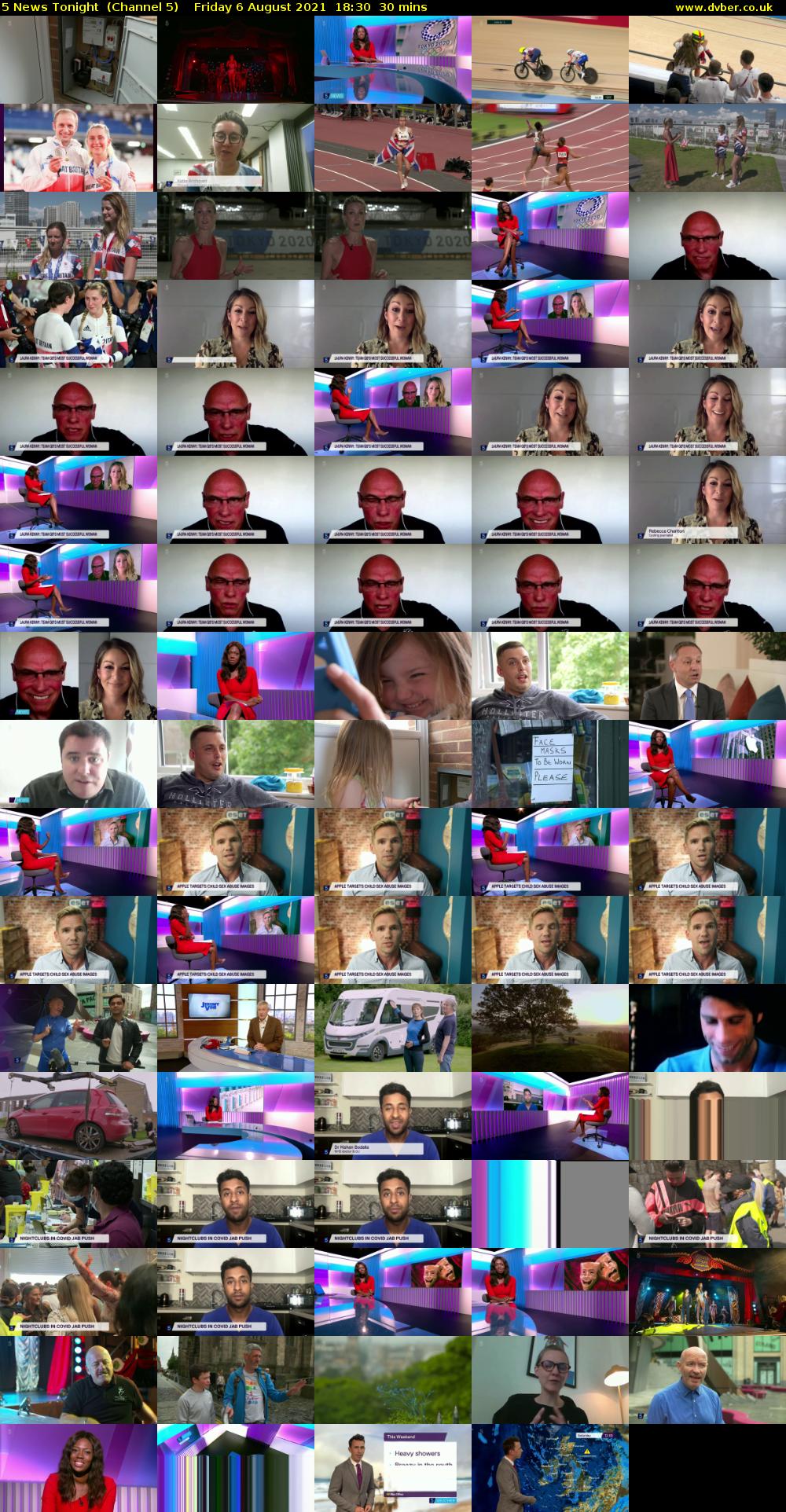 5 News Tonight  (Channel 5) Friday 6 August 2021 18:30 - 19:00