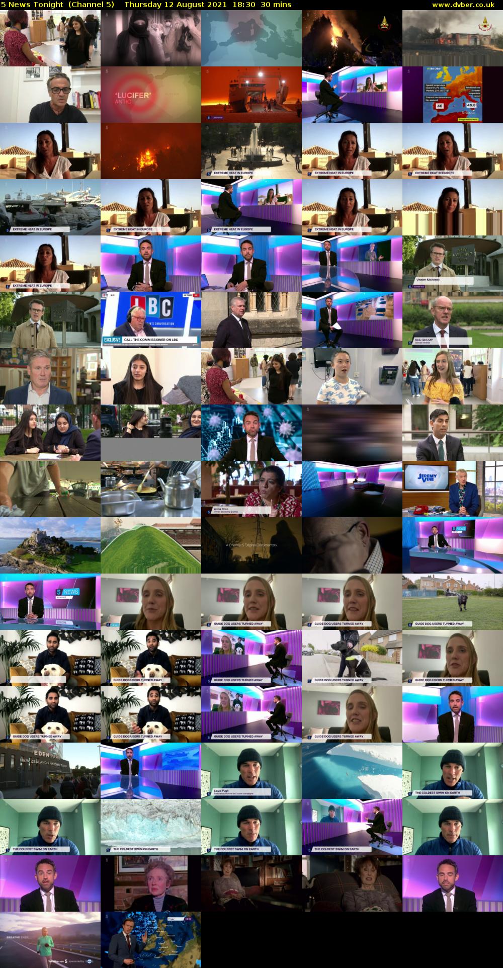 5 News Tonight  (Channel 5) Thursday 12 August 2021 18:30 - 19:00