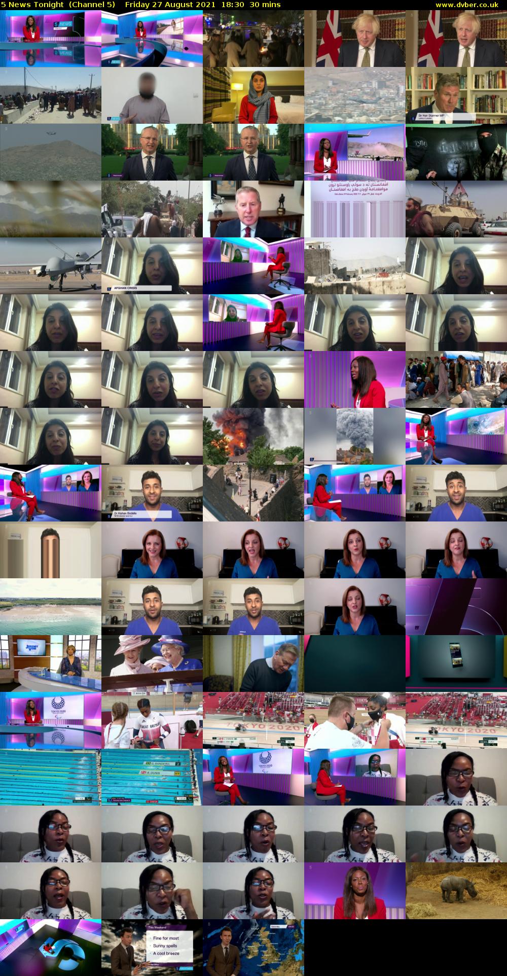 5 News Tonight  (Channel 5) Friday 27 August 2021 18:30 - 19:00