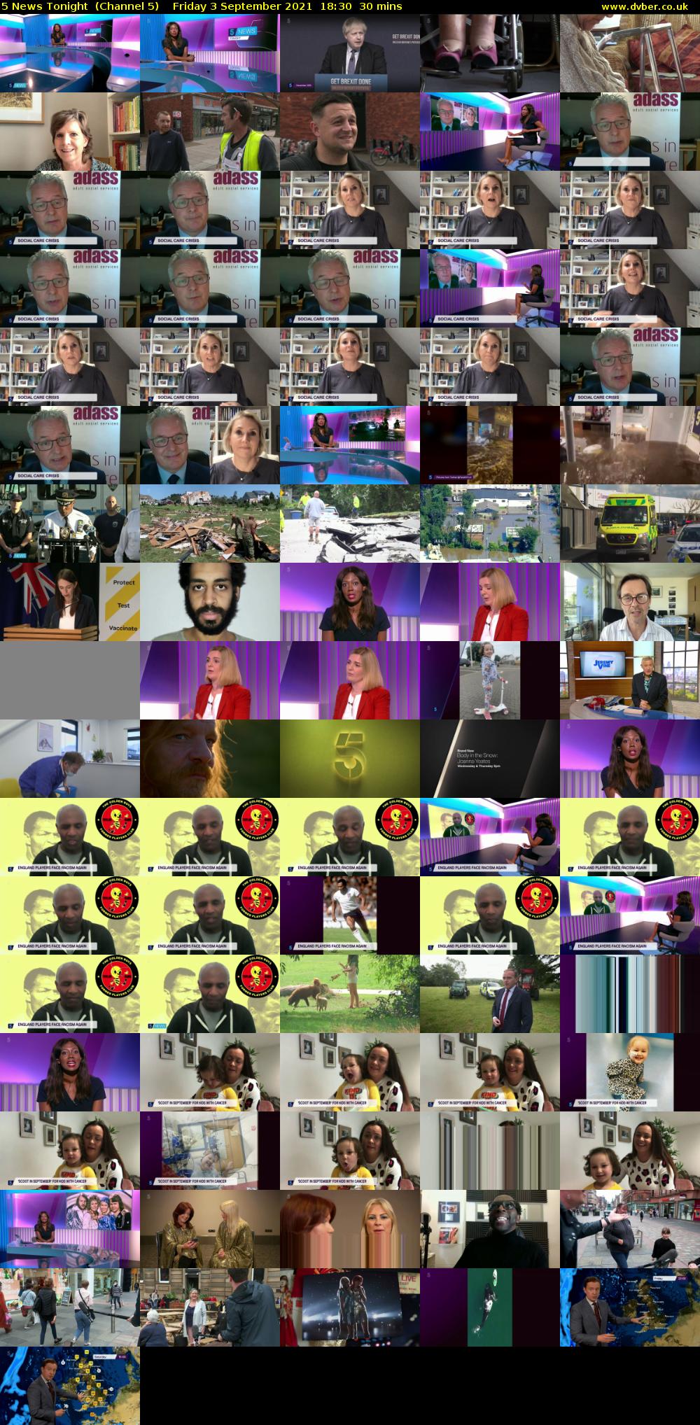 5 News Tonight  (Channel 5) Friday 3 September 2021 18:30 - 19:00