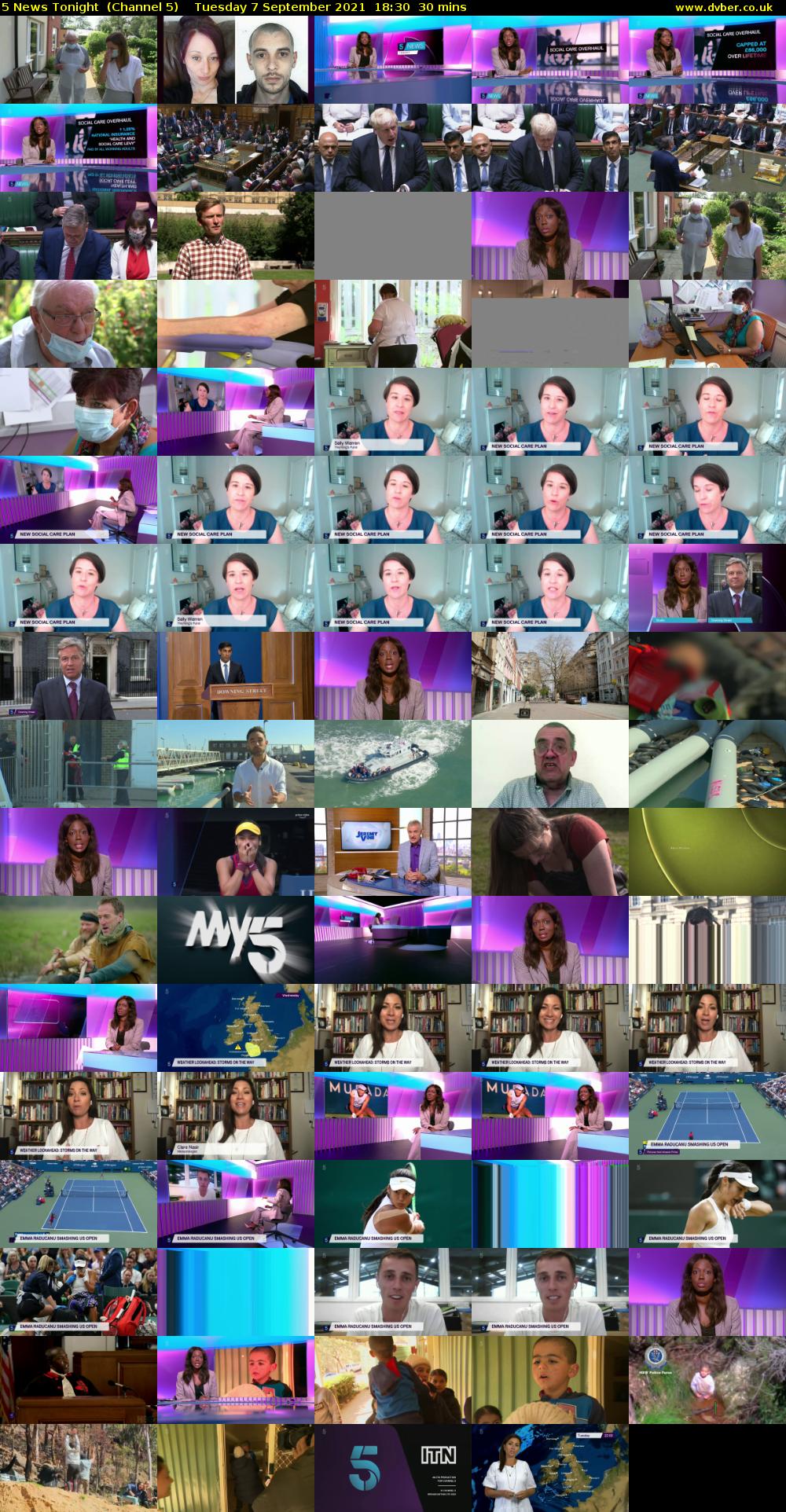 5 News Tonight  (Channel 5) Tuesday 7 September 2021 18:30 - 19:00