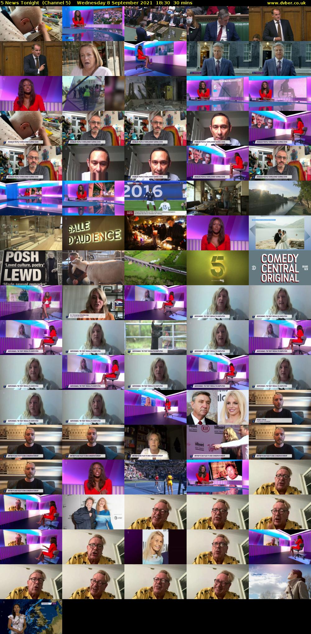 5 News Tonight  (Channel 5) Wednesday 8 September 2021 18:30 - 19:00