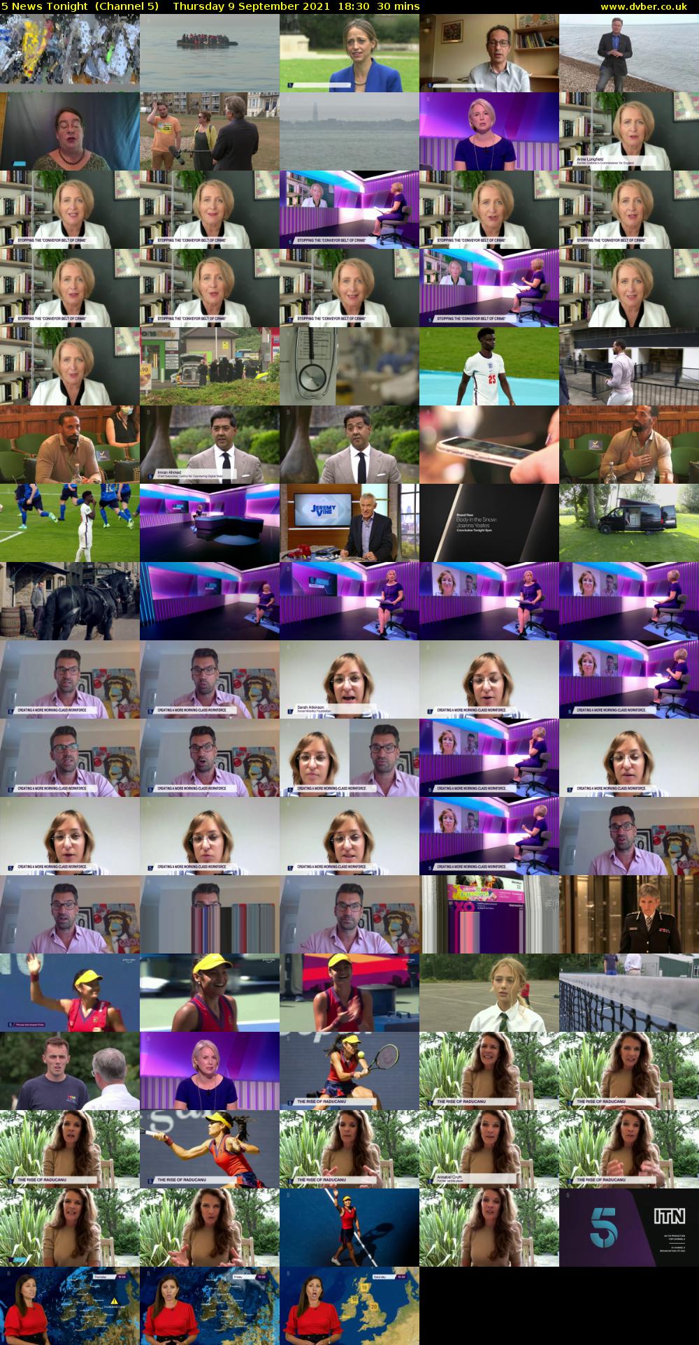 5 News Tonight  (Channel 5) Thursday 9 September 2021 18:30 - 19:00