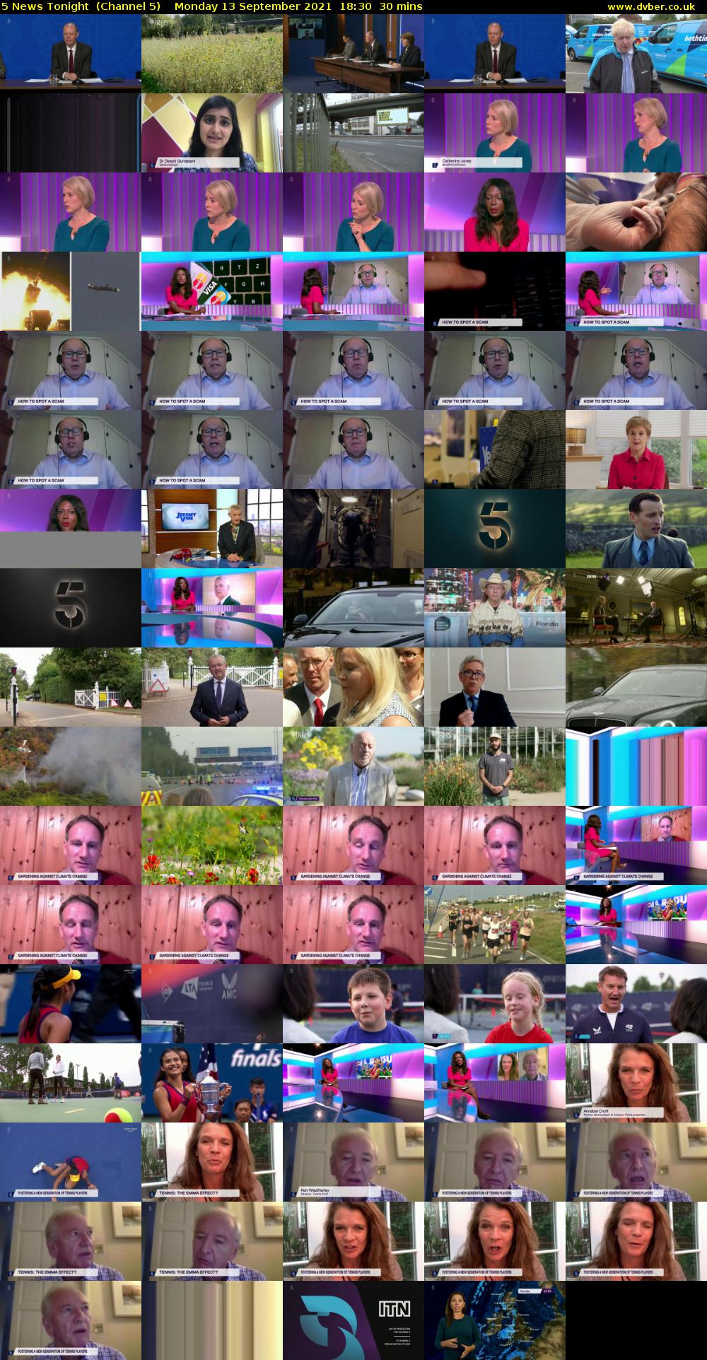 5 News Tonight  (Channel 5) Monday 13 September 2021 18:30 - 19:00