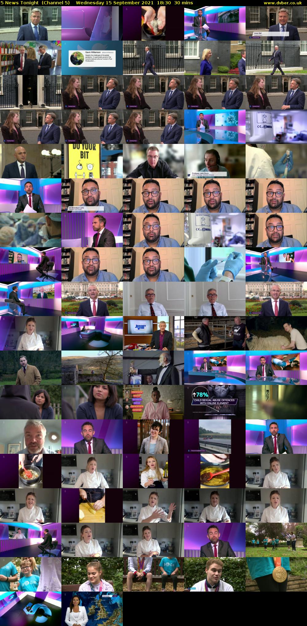 5 News Tonight  (Channel 5) Wednesday 15 September 2021 18:30 - 19:00