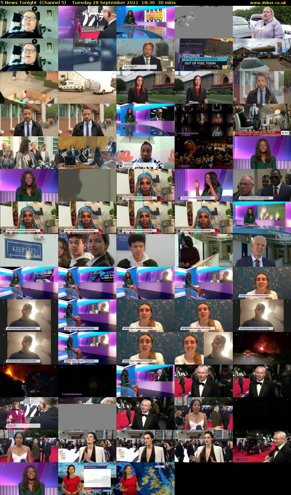 5 News Tonight  (Channel 5) Tuesday 28 September 2021 18:30 - 19:00
