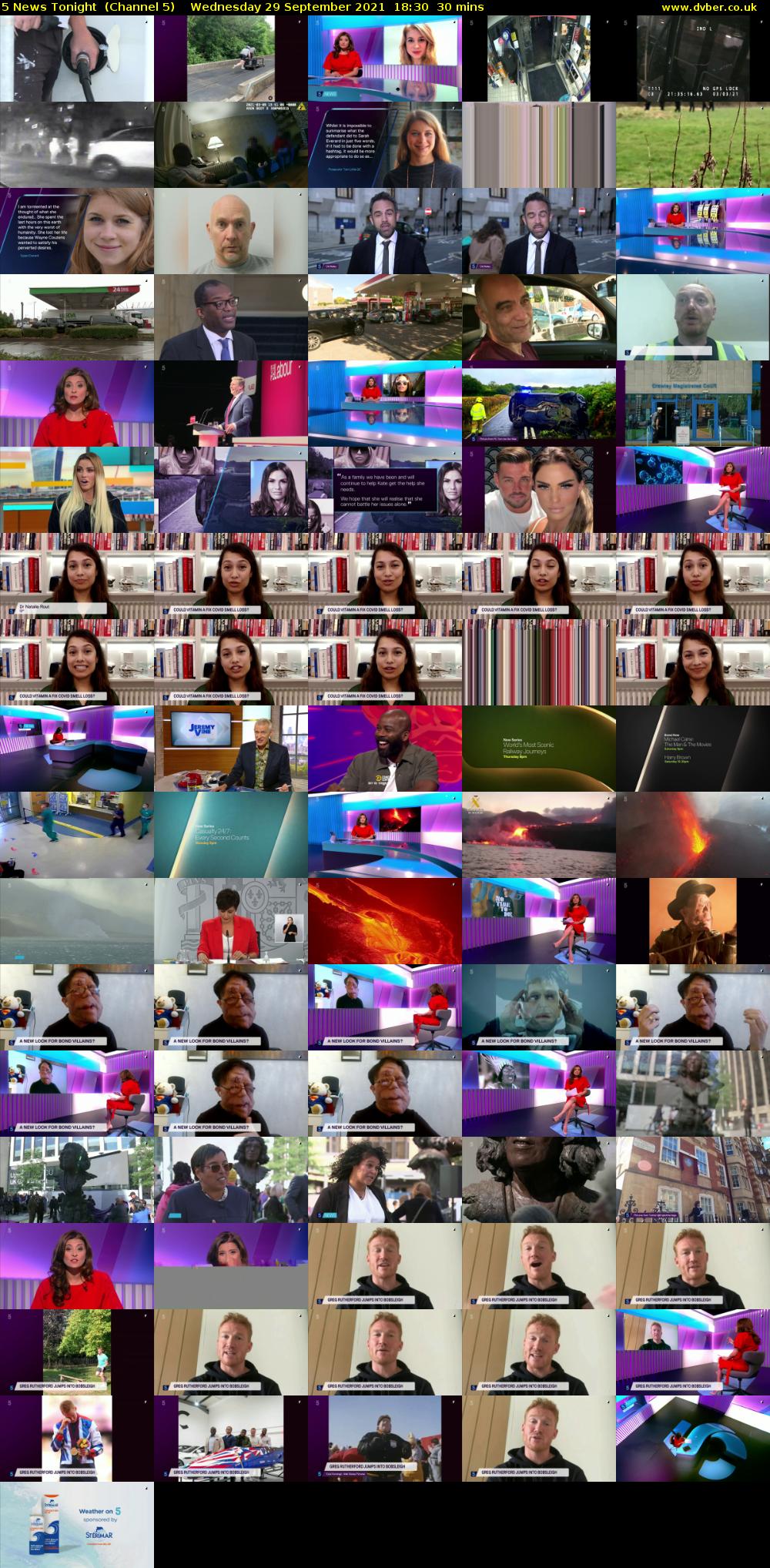 5 News Tonight  (Channel 5) Wednesday 29 September 2021 18:30 - 19:00