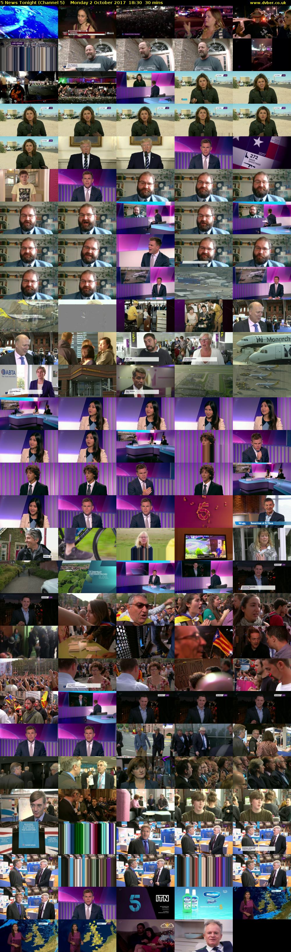 5 News Tonight (Channel 5) Monday 2 October 2017 18:30 - 19:00