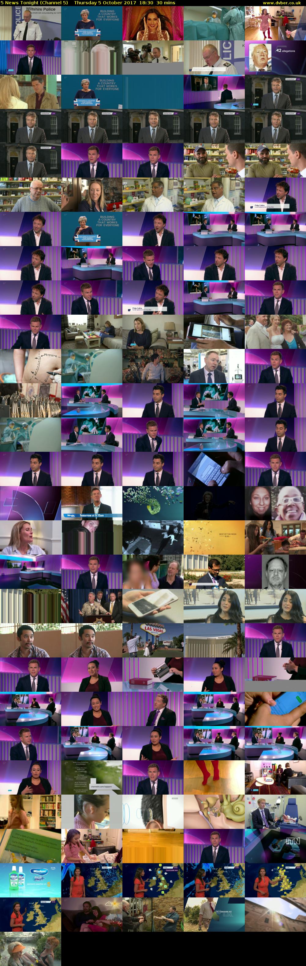 5 News Tonight (Channel 5) Thursday 5 October 2017 18:30 - 19:00