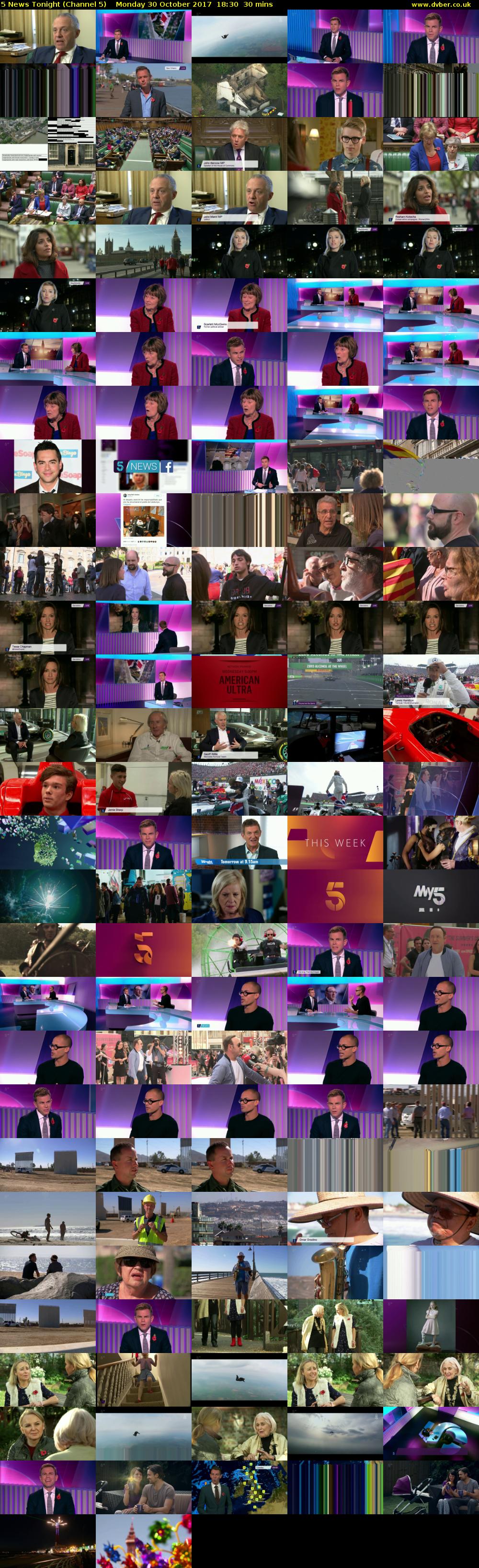 5 News Tonight (Channel 5) Monday 30 October 2017 18:30 - 19:00