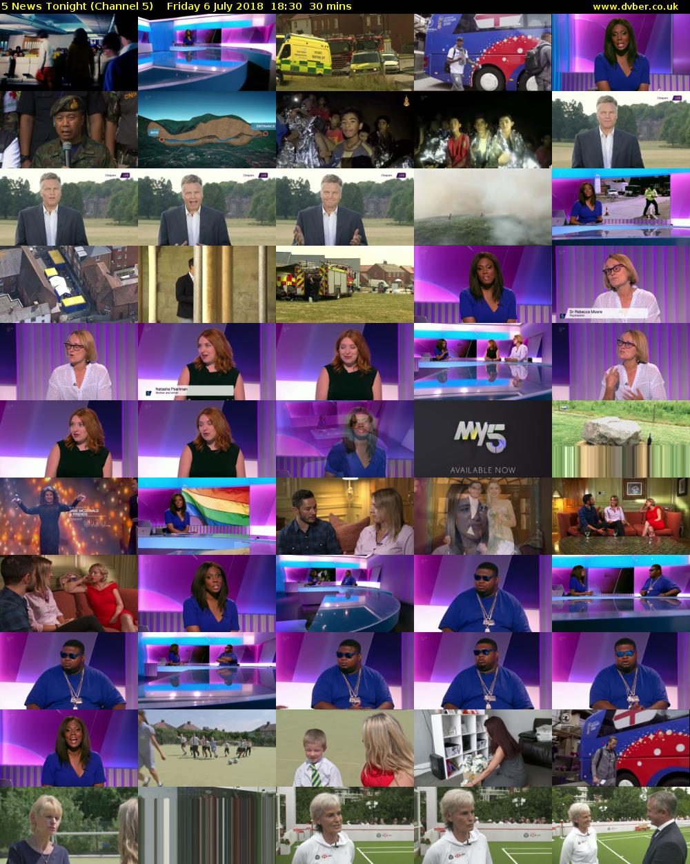 5 News Tonight (Channel 5) Friday 6 July 2018 18:30 - 19:00