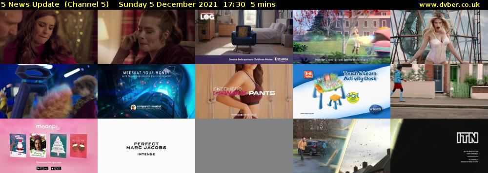 5 News Update  (Channel 5) Sunday 5 December 2021 17:30 - 17:35