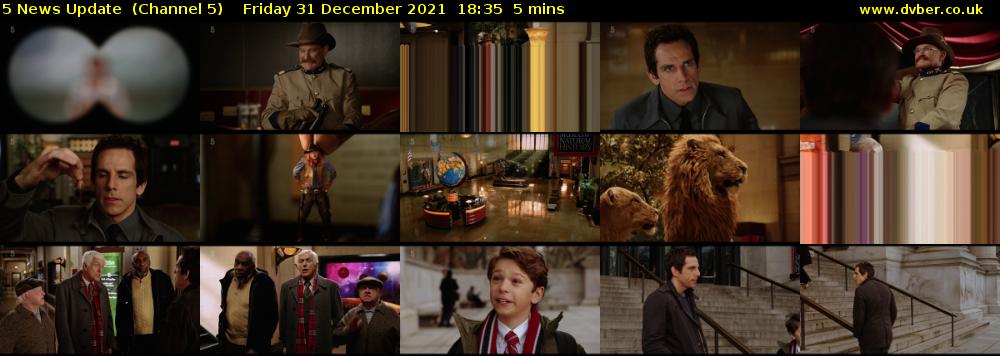 5 News Update  (Channel 5) Friday 31 December 2021 18:35 - 18:40