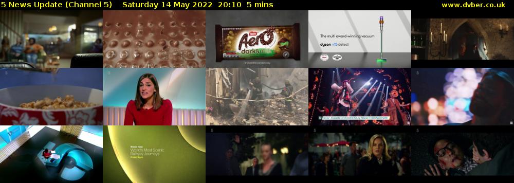 5 News Update (Channel 5) Saturday 14 May 2022 20:10 - 20:15