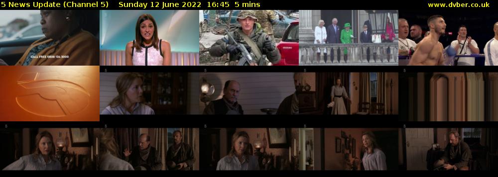 5 News Update (Channel 5) Sunday 12 June 2022 16:45 - 16:50