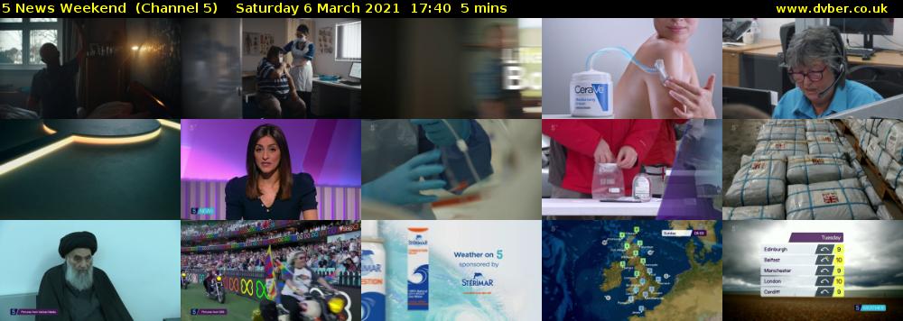 5 News Weekend  (Channel 5) Saturday 6 March 2021 17:40 - 17:45