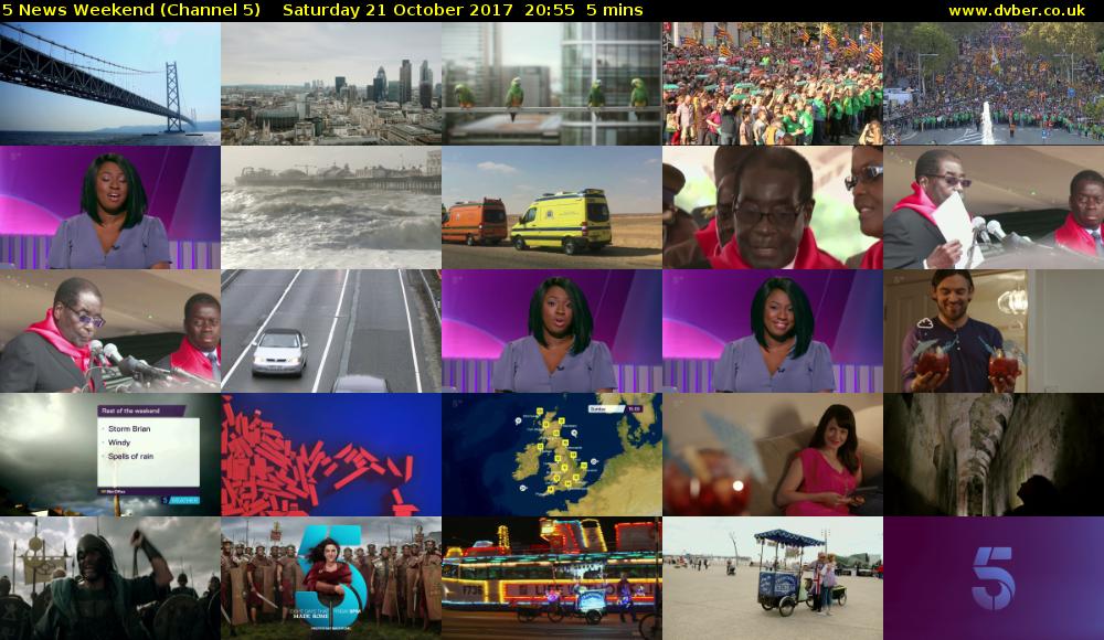 5 News Weekend (Channel 5) Saturday 21 October 2017 20:55 - 21:00