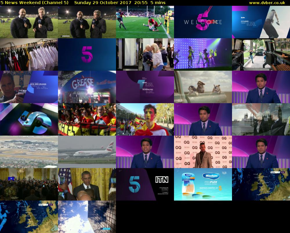 5 News Weekend (Channel 5) Sunday 29 October 2017 20:55 - 21:00