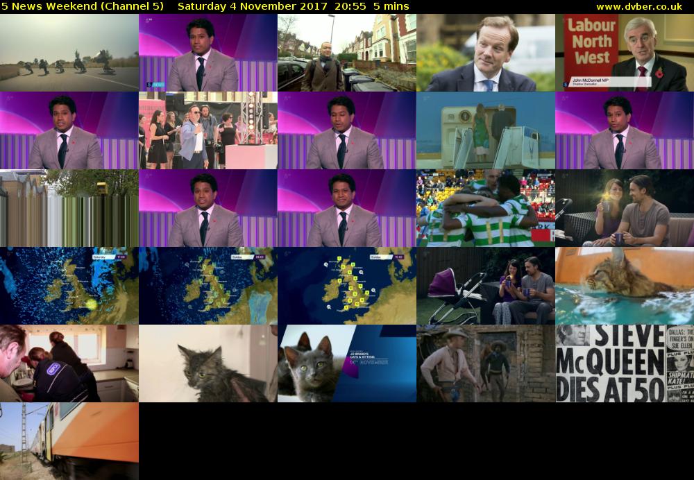 5 News Weekend (Channel 5) Saturday 4 November 2017 20:55 - 21:00