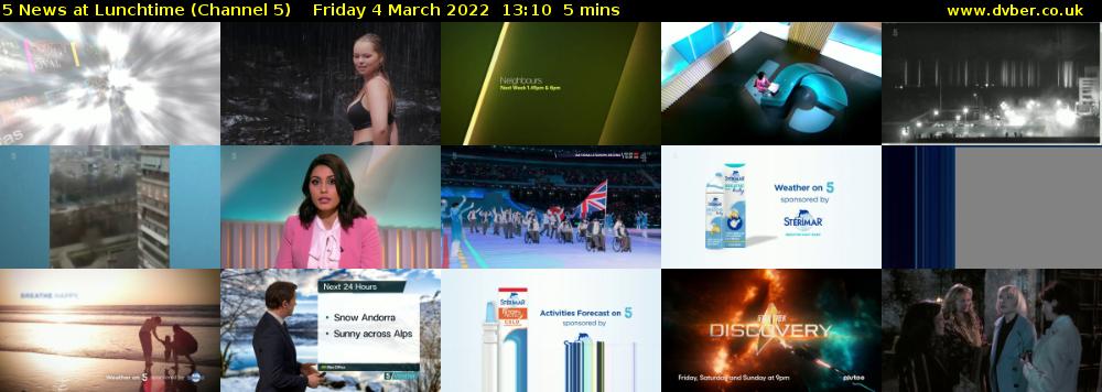 5 News at Lunchtime (Channel 5) Friday 4 March 2022 13:10 - 13:15