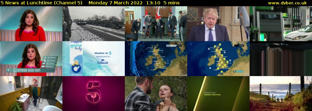 5 News at Lunchtime (Channel 5) Monday 7 March 2022 13:10 - 13:15