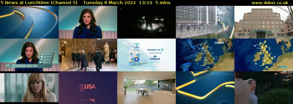 5 News at Lunchtime (Channel 5) Tuesday 8 March 2022 13:10 - 13:15