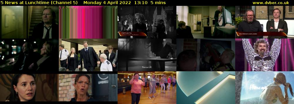 5 News at Lunchtime (Channel 5) Monday 4 April 2022 13:10 - 13:15