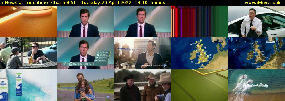 5 News at Lunchtime (Channel 5) Tuesday 26 April 2022 13:10 - 13:15
