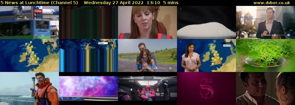 5 News at Lunchtime (Channel 5) Wednesday 27 April 2022 13:10 - 13:15