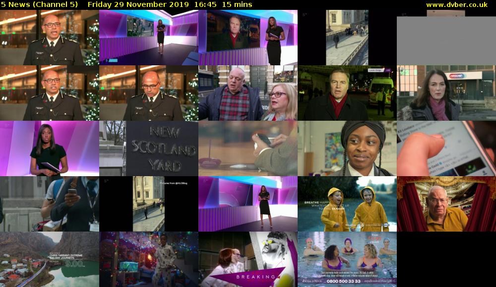 5 News (Channel 5) Friday 29 November 2019 16:45 - 17:00
