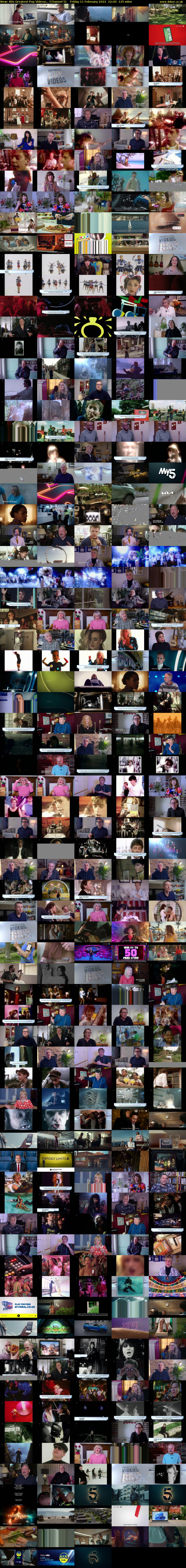 80s Greatest Pop Videos:.. (Channel 5) Friday 11 February 2022 22:00 - 00:05