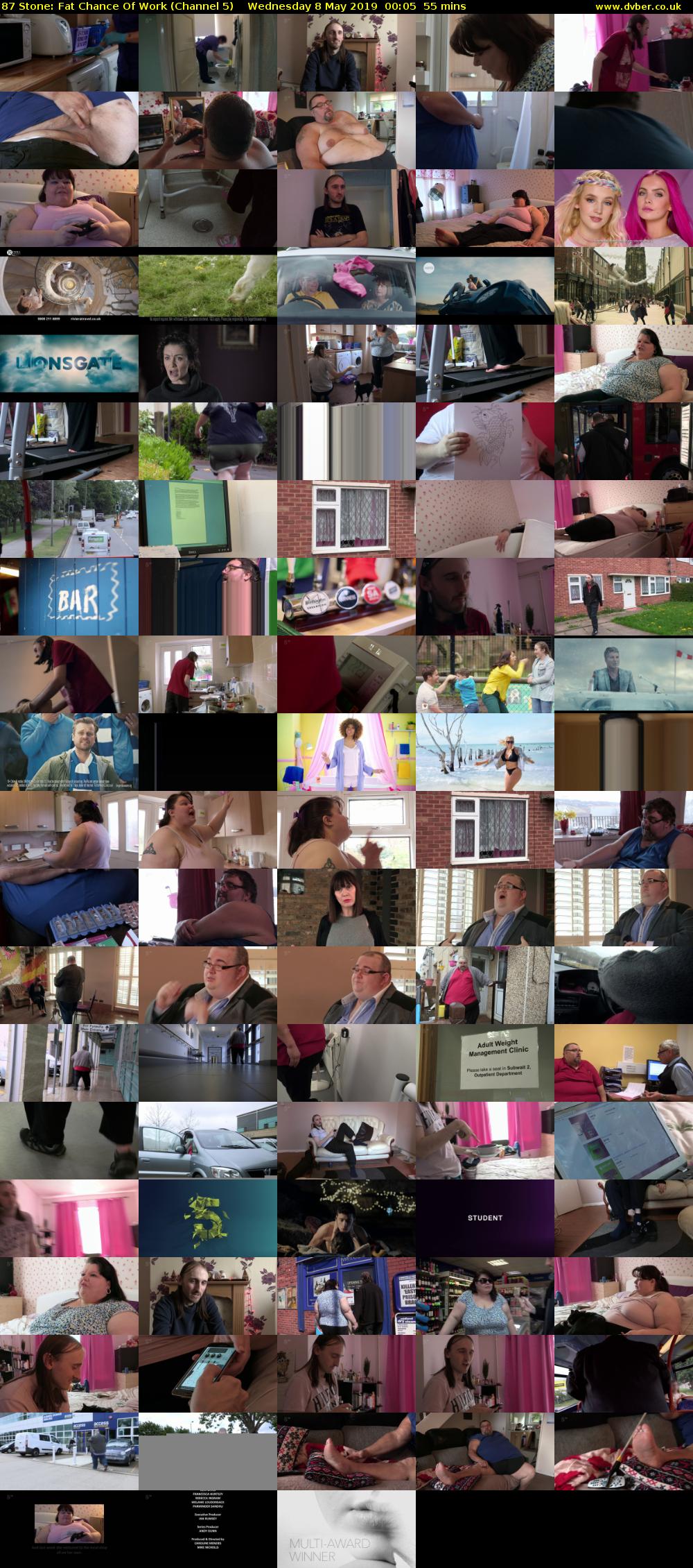 87 Stone: Fat Chance Of Work (Channel 5) Wednesday 8 May 2019 00:05 - 01:00