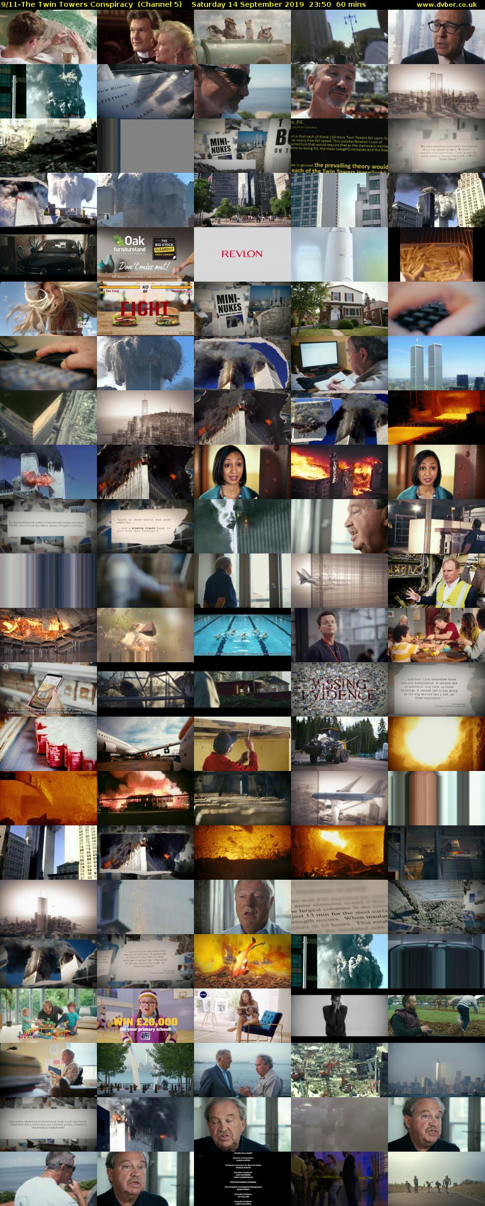 9/11-The Twin Towers Conspiracy  (Channel 5) Saturday 14 September 2019 23:50 - 00:50