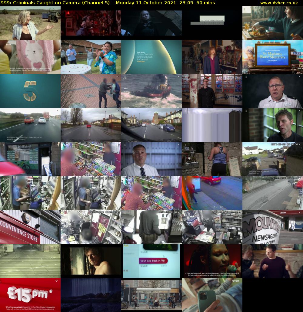 999: Criminals Caught on Camera (Channel 5) Monday 11 October 2021 23:05 - 00:05