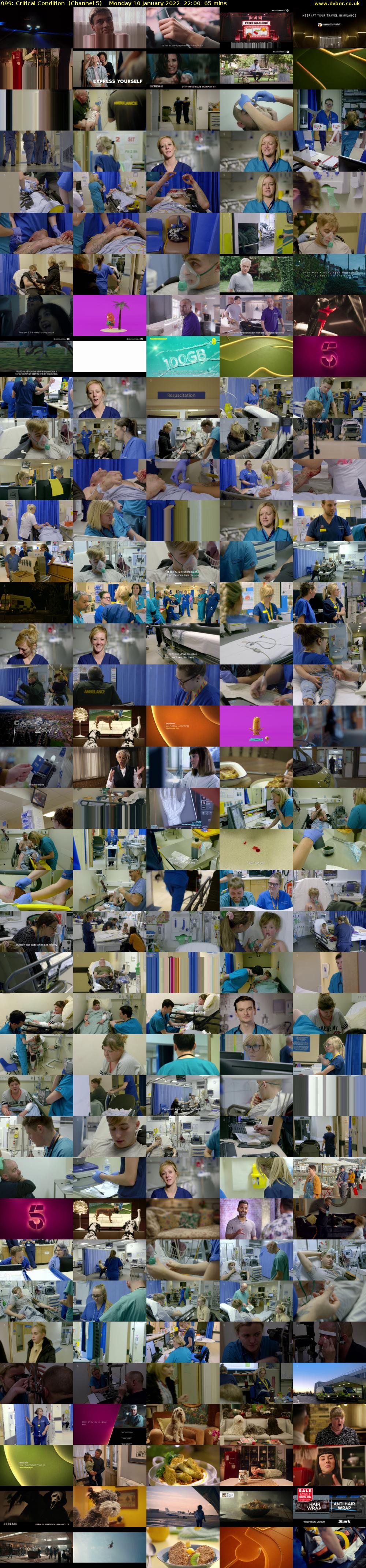 999: Critical Condition  (Channel 5) Monday 10 January 2022 22:00 - 23:05