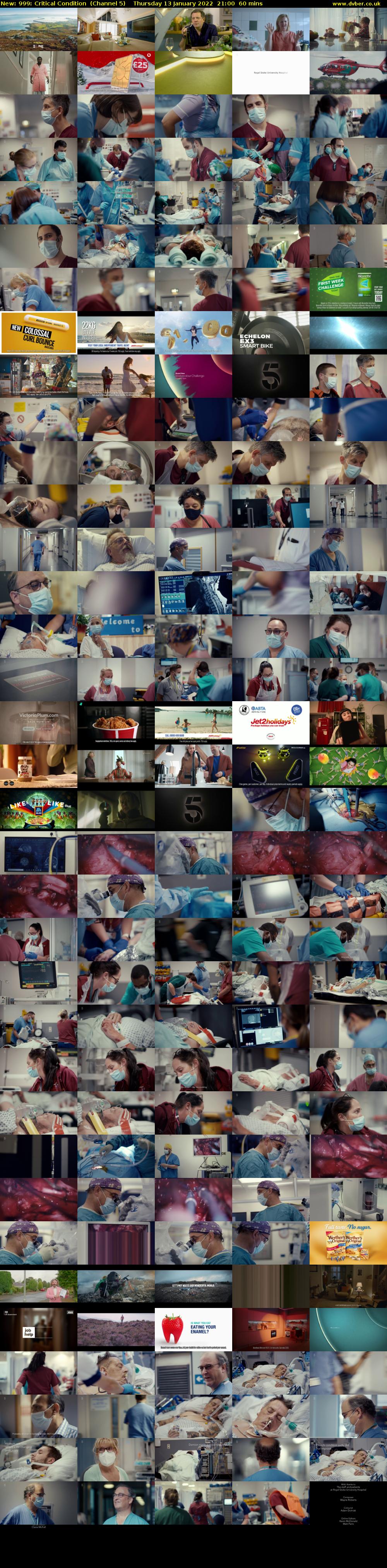 999: Critical Condition (Channel 5) Thursday 13 January 2022 21:00 - 22:00