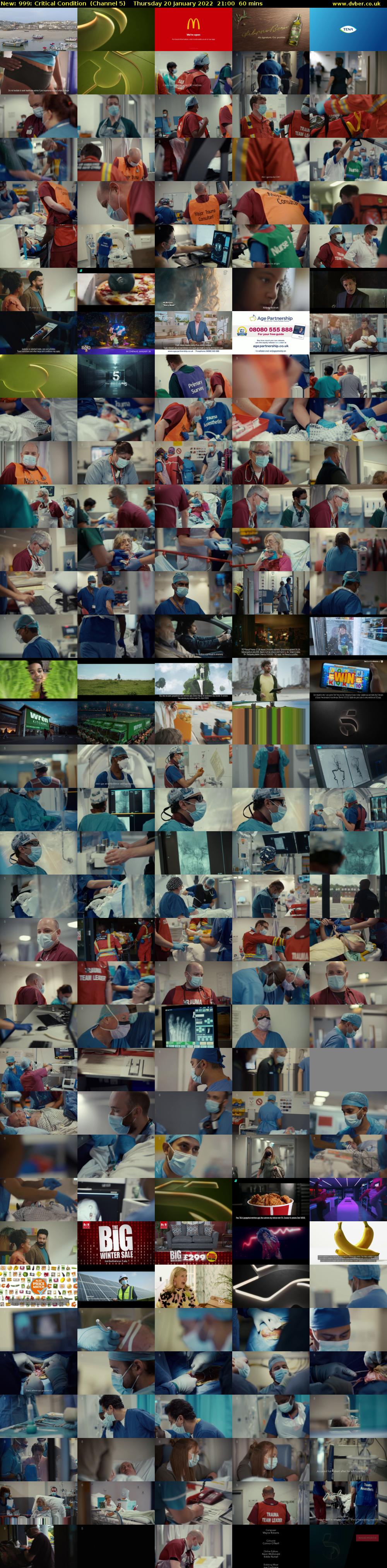 999: Critical Condition (Channel 5) Thursday 20 January 2022 21:00 - 22:00