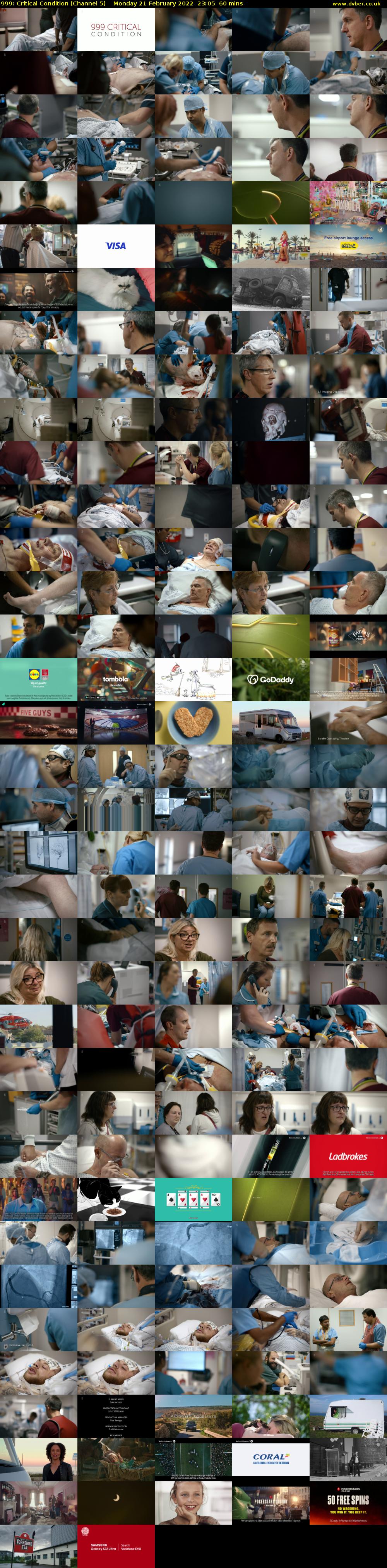 999: Critical Condition (Channel 5) Monday 21 February 2022 23:05 - 00:05