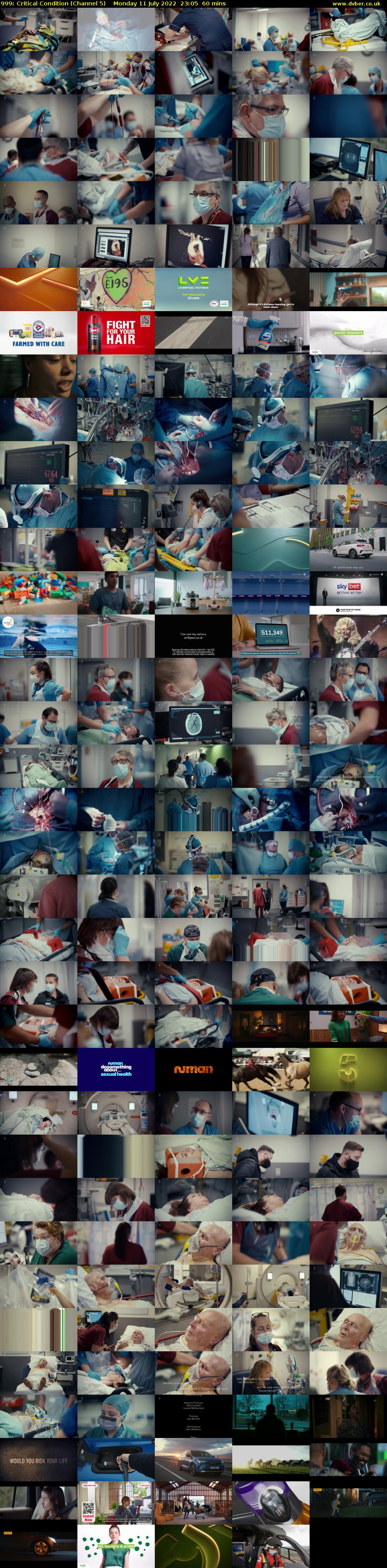 999: Critical Condition (Channel 5) Monday 11 July 2022 23:05 - 00:05