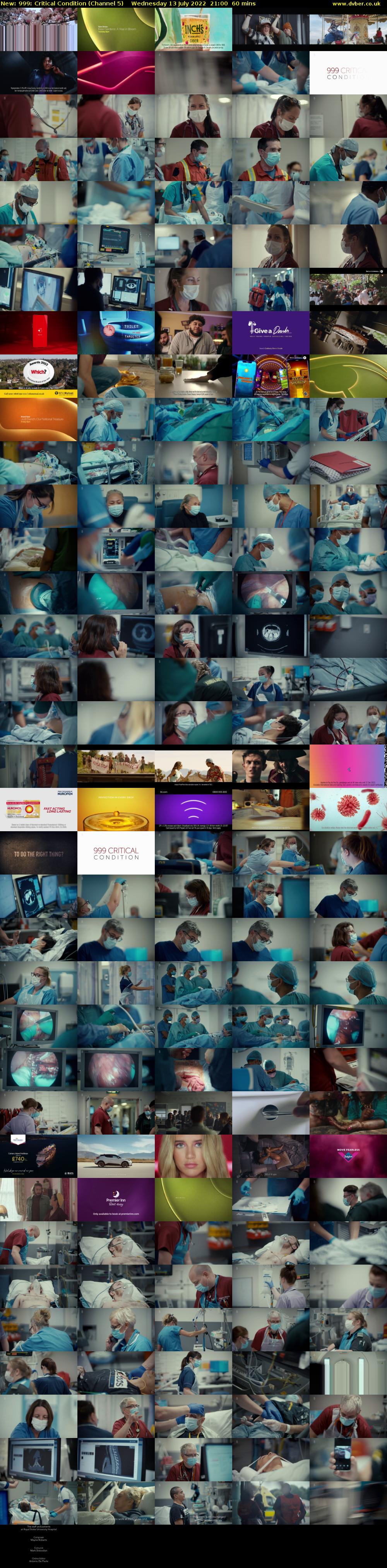 999: Critical Condition (Channel 5) Wednesday 13 July 2022 21:00 - 22:00